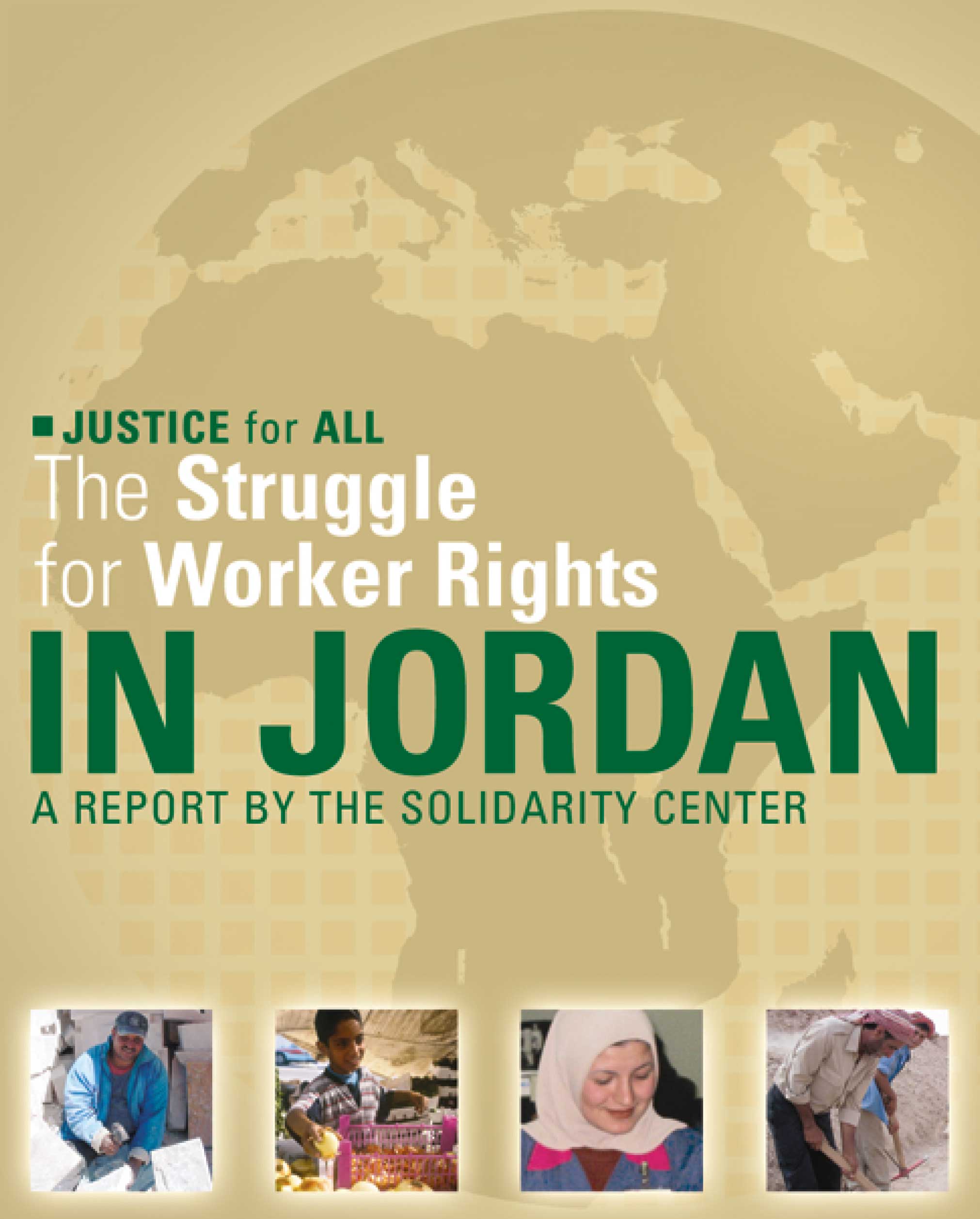 The struggle for worker's rights in Jordan report poster