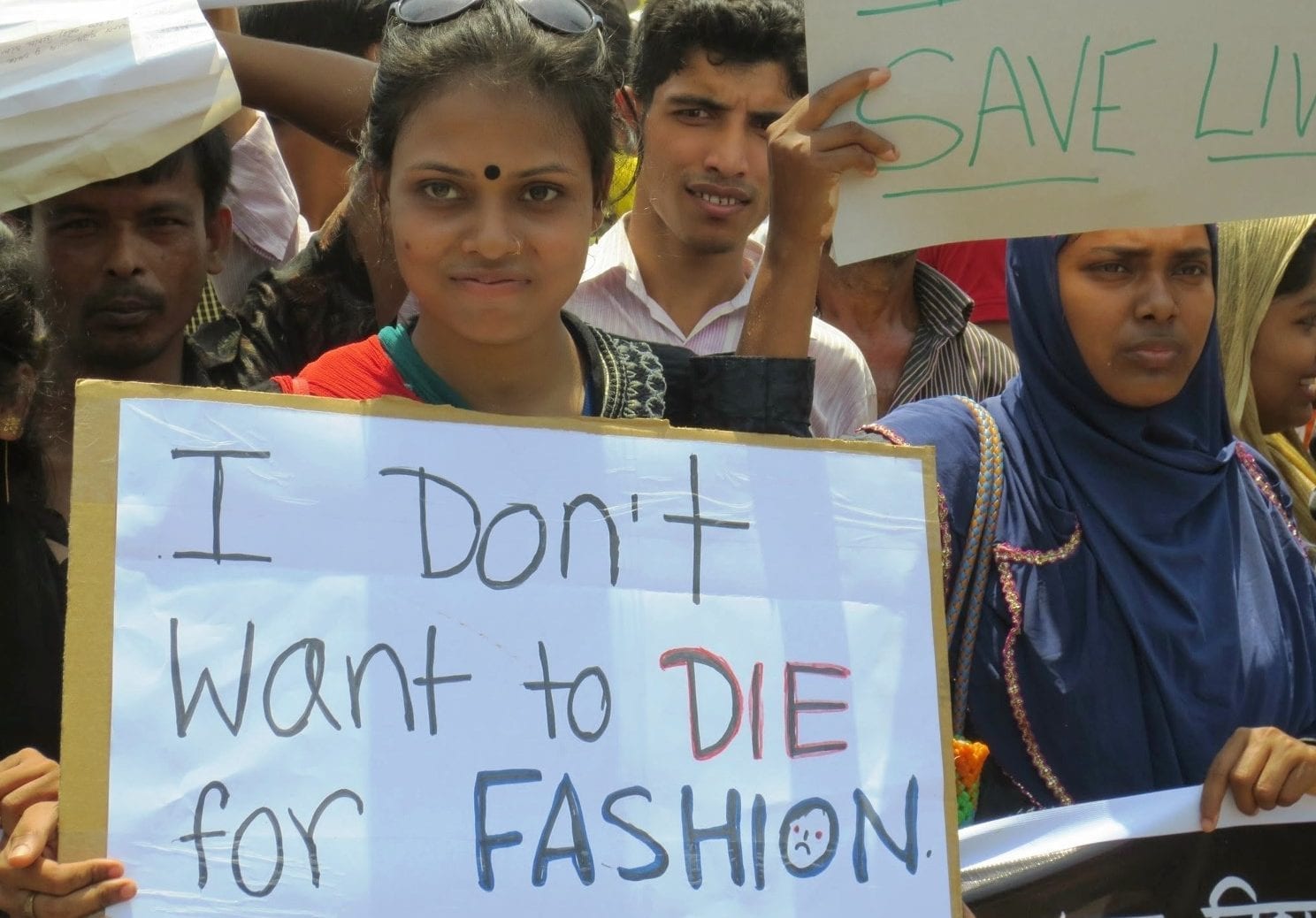 Photo of Woman in Bangladesh part of the I don't want to die for fashion rally