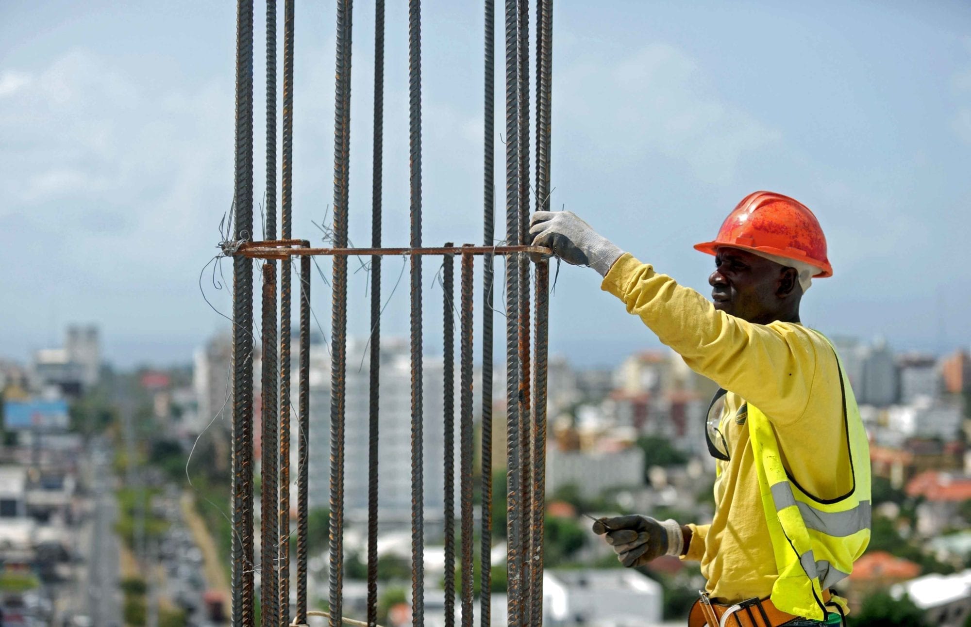 Migrant worker in the Dominican Republic working in construction