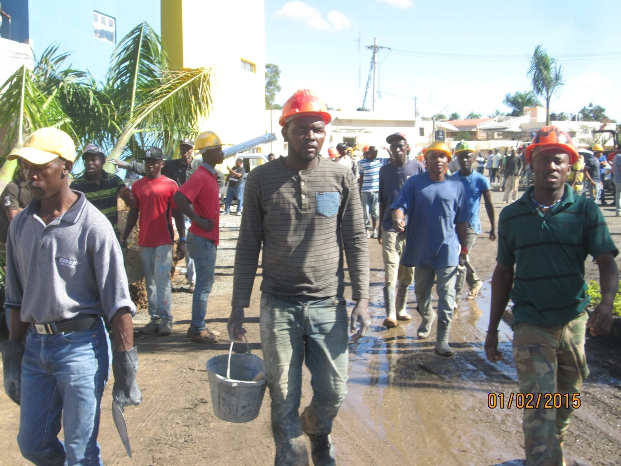 Haiti construction workers