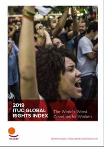 ITUC Global Rights Index report cover, Solidarity Center