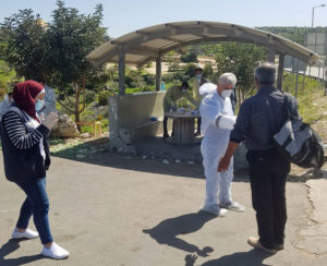 Palestine, COVID-19, union members checking workers at Israeli checkpoints, PGFTU, Solidarity Center