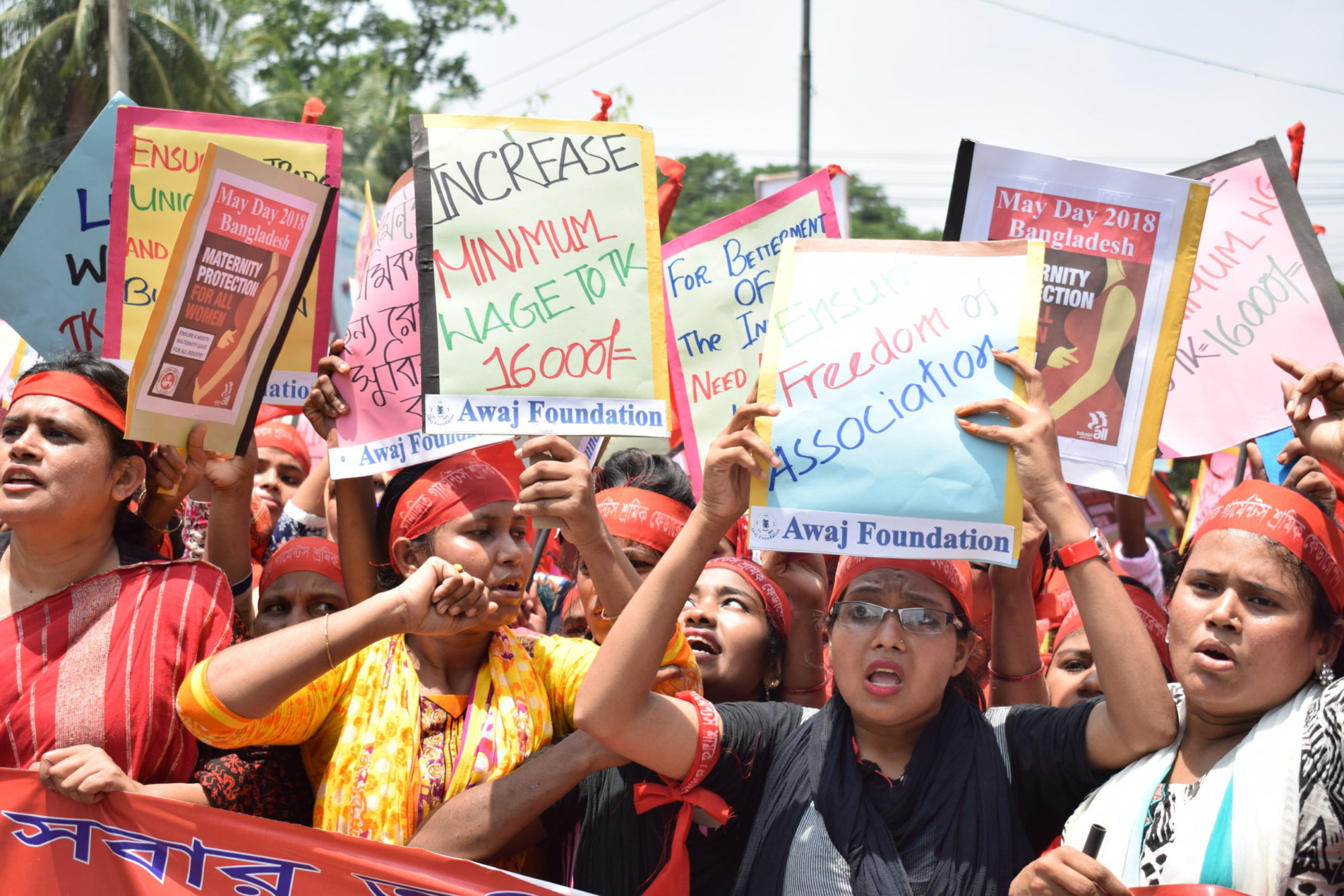 Bangladesh, garment workers, May Day protest, Solidarity Center, worker rights, human rights