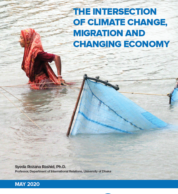 Report cover: The Intersection of Climate Change, Migration and Changing Economy (Bangladesh), May 2020. Photo: REUTERS/Rafiqur Rahman – stock.adobe.com