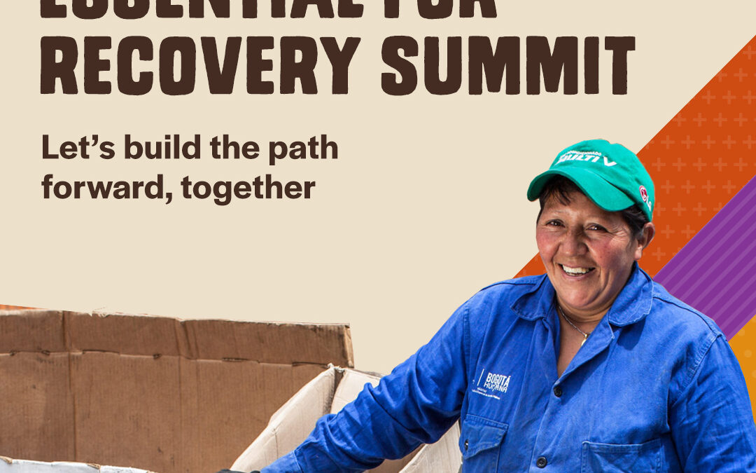 Essential Worker summit promo graphic, informal economy, building back better, Solidarity Center