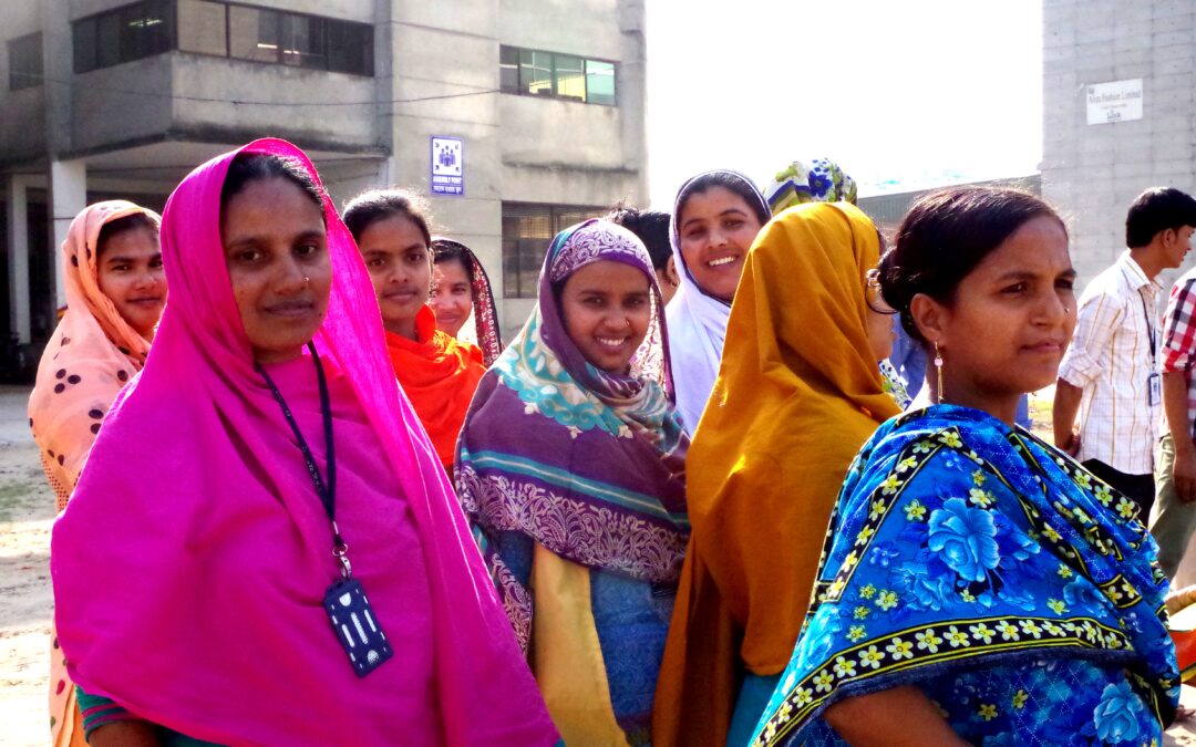 Garment workers outside a ready-made garment (RMG) factory in Gazipur, Bangladesh. Credit: BIGUF
